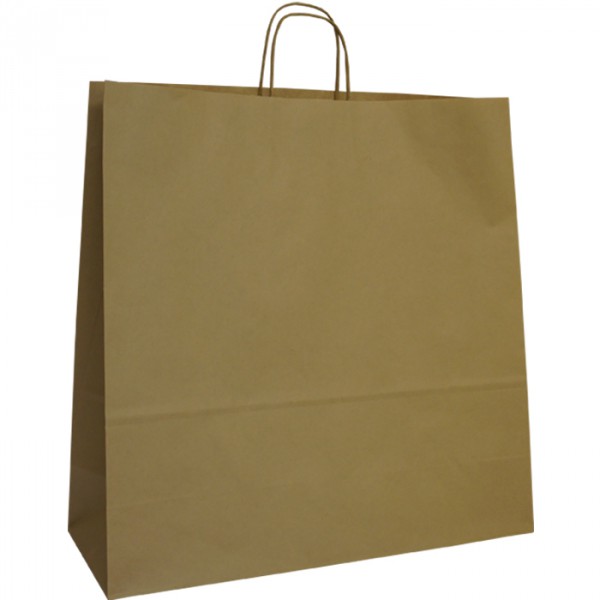 540mm Brown Twisted Handle Paper Carrier Bags avalible printed 