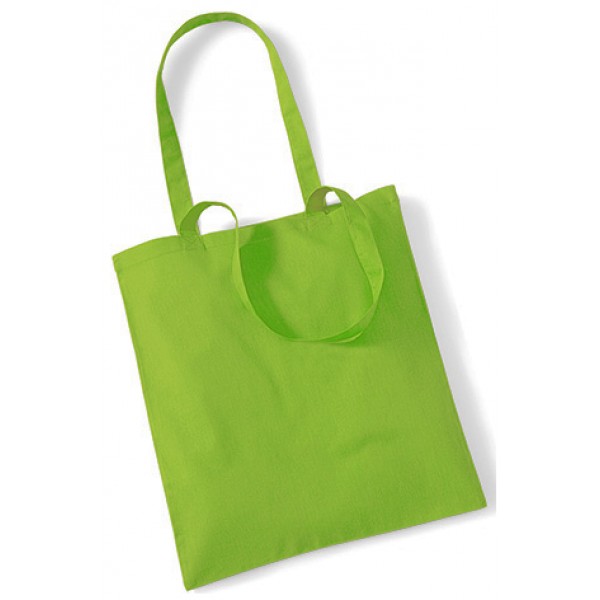 Lime Green Cotton Bags Long Handle