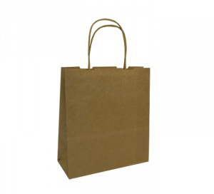 180mm Brown Twisted Handle Paper Carrier Bags