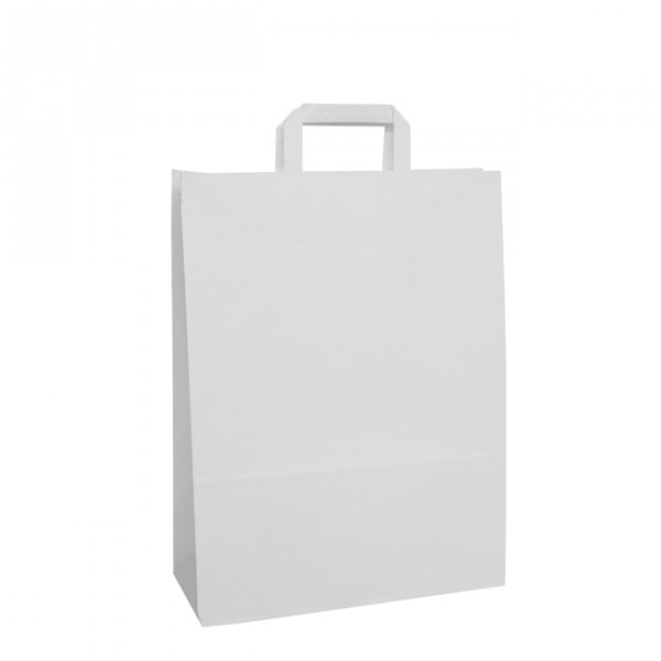 320mm White Paper Carrier Bags Internal Handles