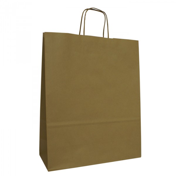 320mm Brown Twisted Handle Paper Carrier Bags avalible printed