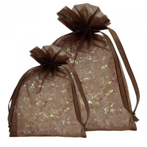Chocolate brown Organza Bag Small