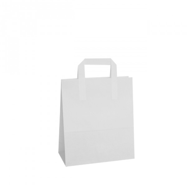 260mm White Paper Carrier Bags External Handles