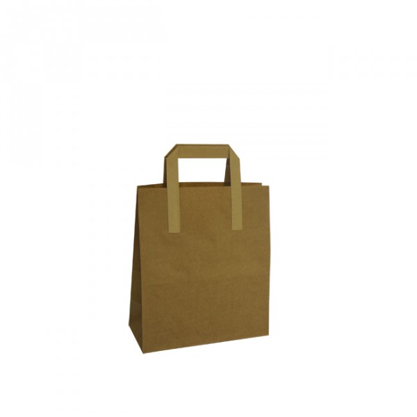 220mm Brown Paper Carrier Bags External Handles