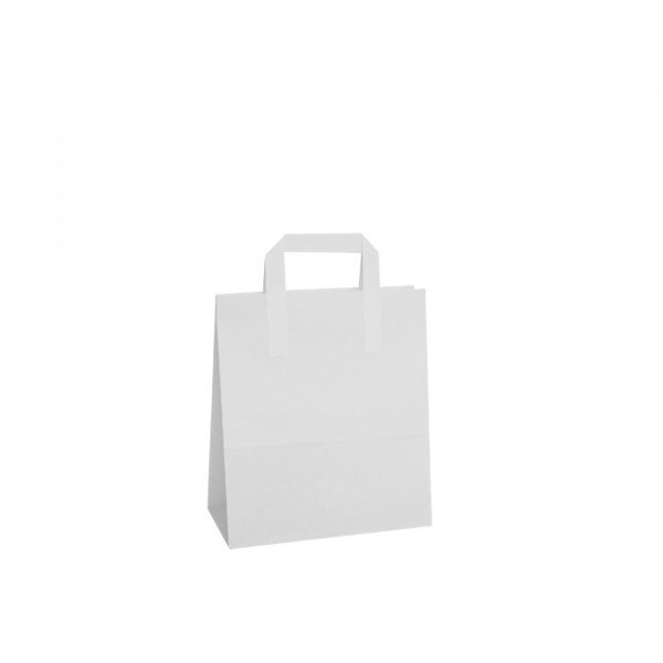 220mm White Paper Carrier Bags External Handles