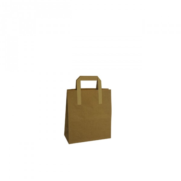 175mm Brown Paper Carrier Bags External Handles