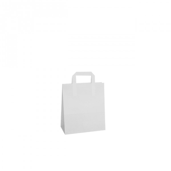 175mm White Paper Carrier Bags External Handles