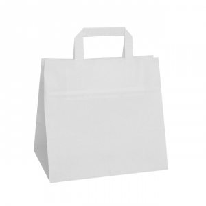 260mm White Wide Based Paper Carrier Bags